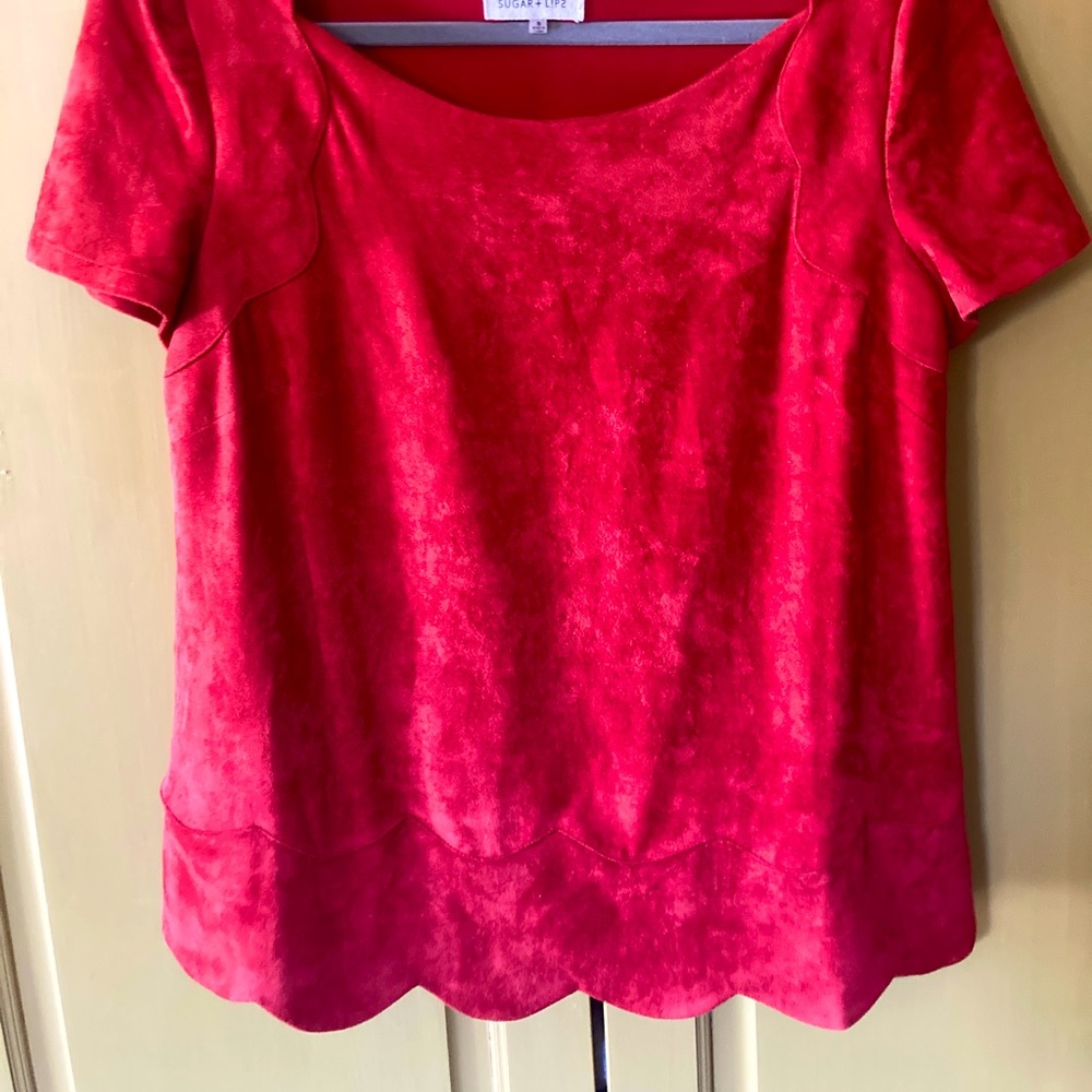 Sugar + Lips, rust colored top, size small